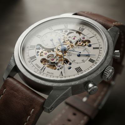 Imagen 3 generated image of a close-up of a vintage watch with realistic and detailed mechanism