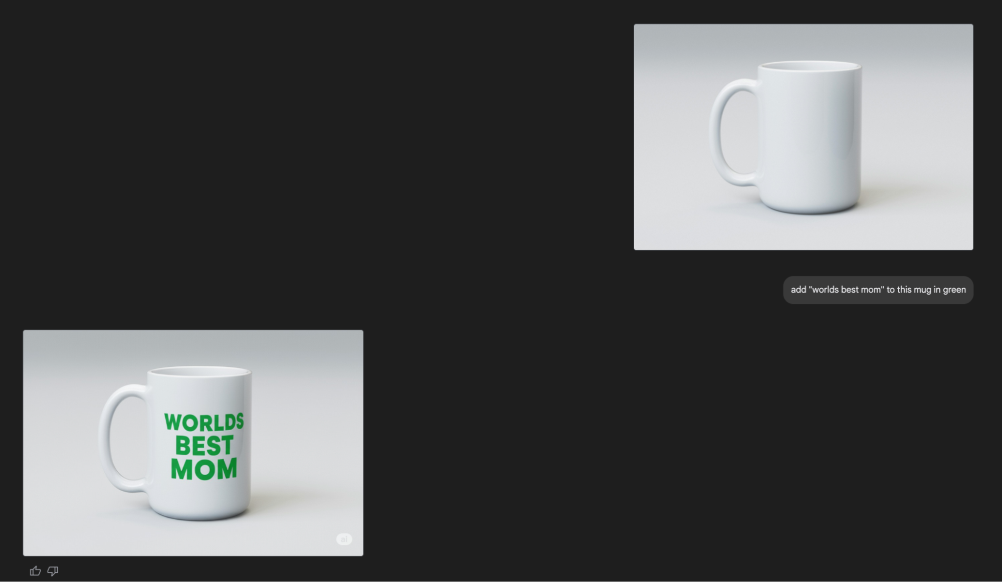 Gemini 2.0 Flash dynamically creating new product SKUs with text rendering - result
